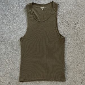 YoungLA | green ribbed tank top